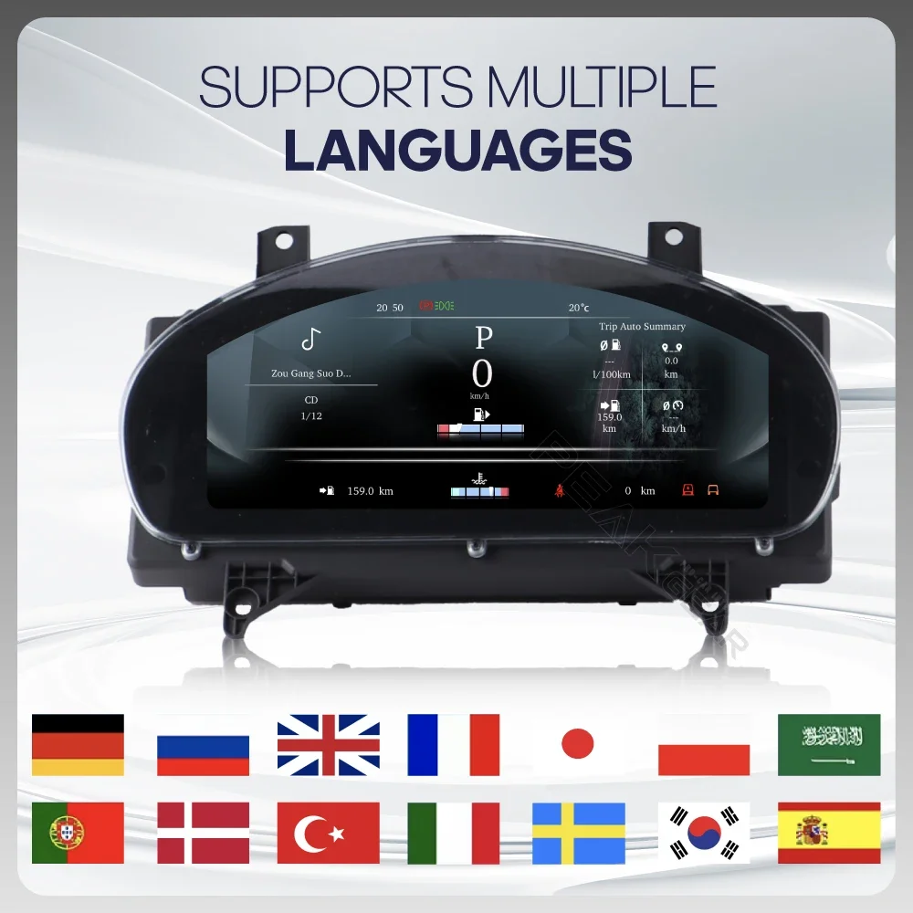 ZXY Cluster digital de painel de 12,3 polegadas para Jaguar XE/FPACE/XJL Sistema Linux de carro Velocímetro Atualização Painel de instrumentos LCD