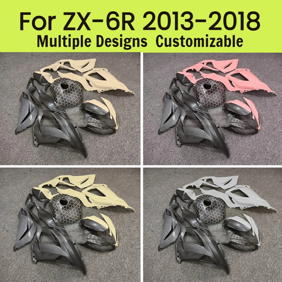 

Комплект пластиковых обтекателей для мотоцикла Kawasaki ZX6R 2013-2018, высококачественный литой обвес ZX 6R 13-18