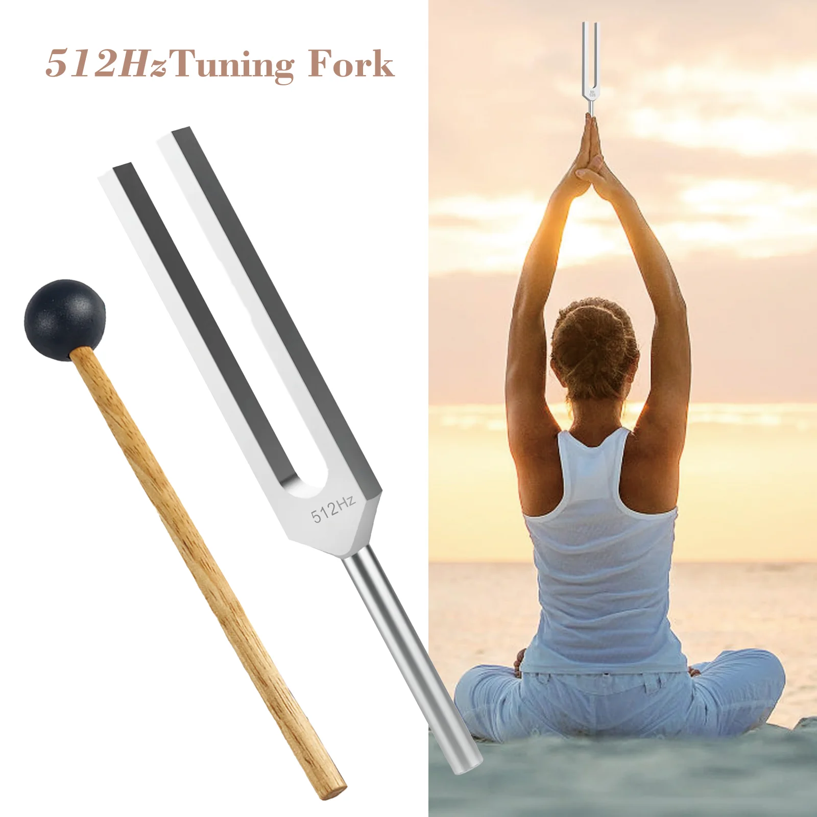 Diapasón Miwayer 512Hz/para curación de reparación de ADN, meditación de frecuencia de solfeggio, alivio del dolor, herramienta de terapia de equilibrio de Chakras