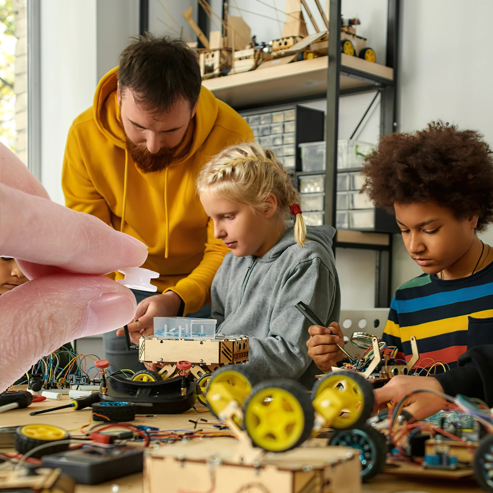 

100Pcs Belt Pulley Plastic 2Mm Shaft Hole Multipurpose Mini Gear for Rc Aircraft DIY Motor Accessories Pulley Wheel