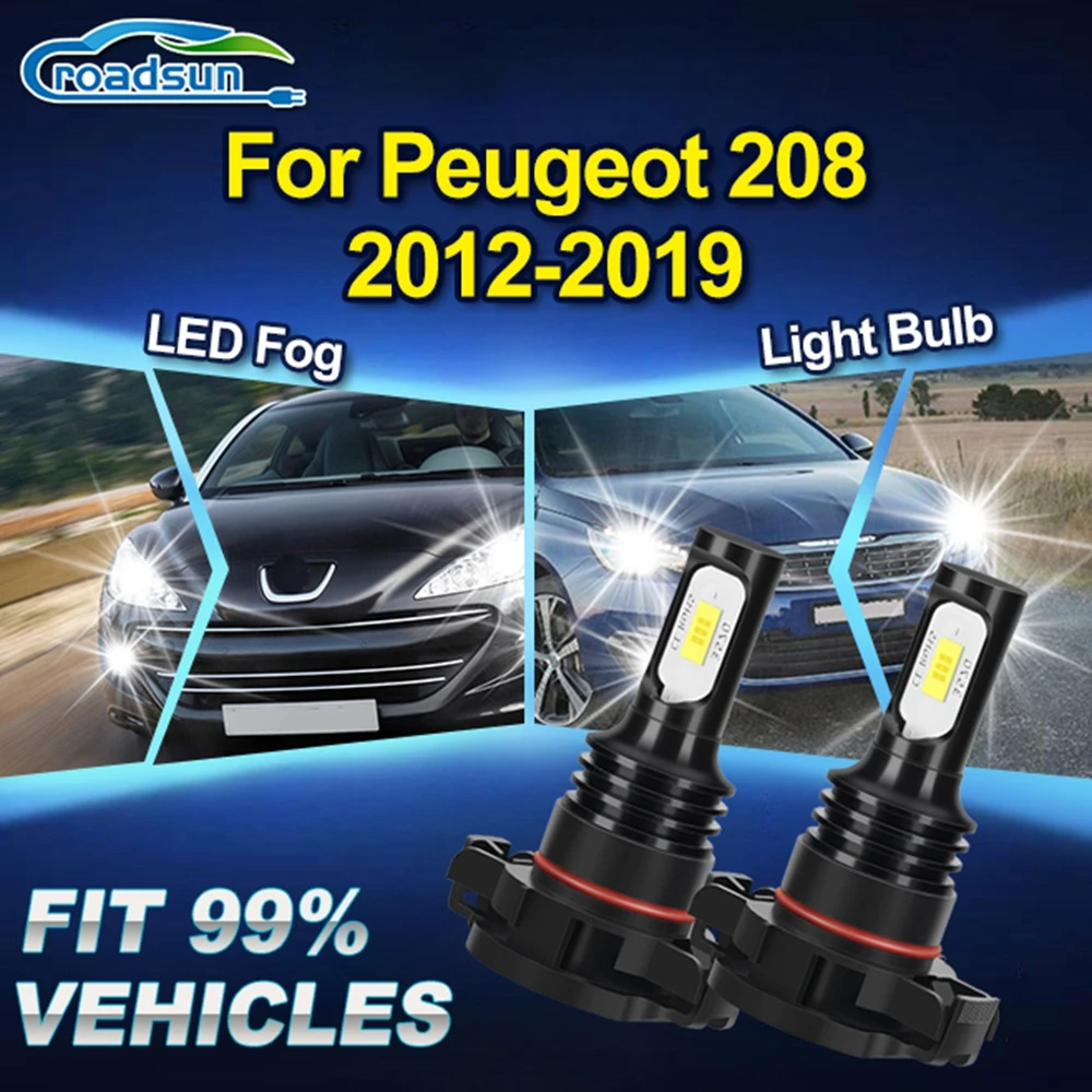 2 قطعة 20000LM LED مصابيح الضباب 6000K السوبر مشرق 150 واط LED أضواء الضباب التوصيل والتشغيل لبيجو 208 2012 2013 2014 2015 2016-2019