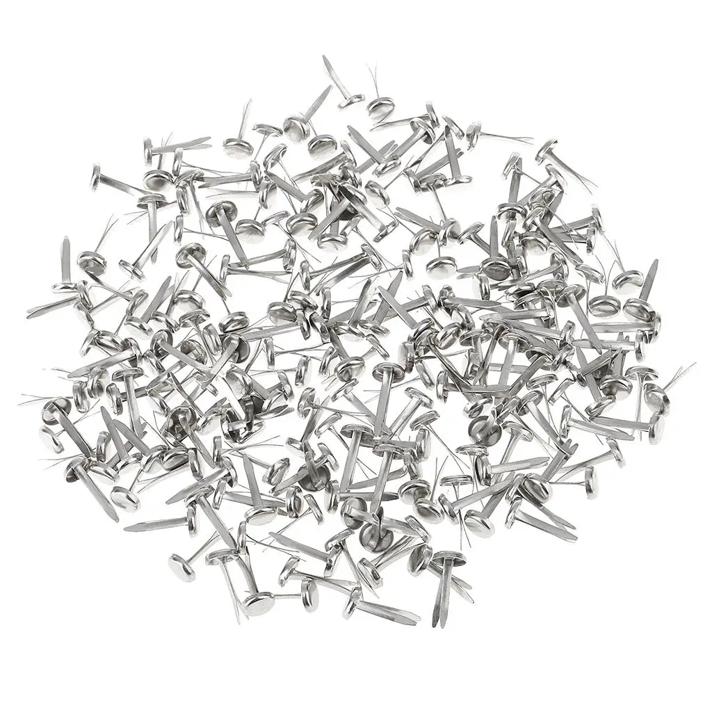 200 Pieces Metal Pins Brads Silver Brads Paper Fasteners for Sliver
