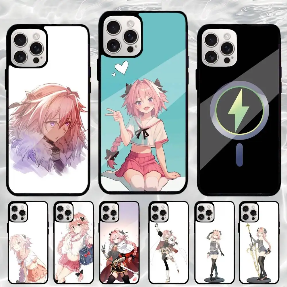 

F-Fate Apocrypha Astolfo Phone Case For iPhone17,16,15,14,13,12,11 Plus,Pro Max Black Protective Shell Soft Cover