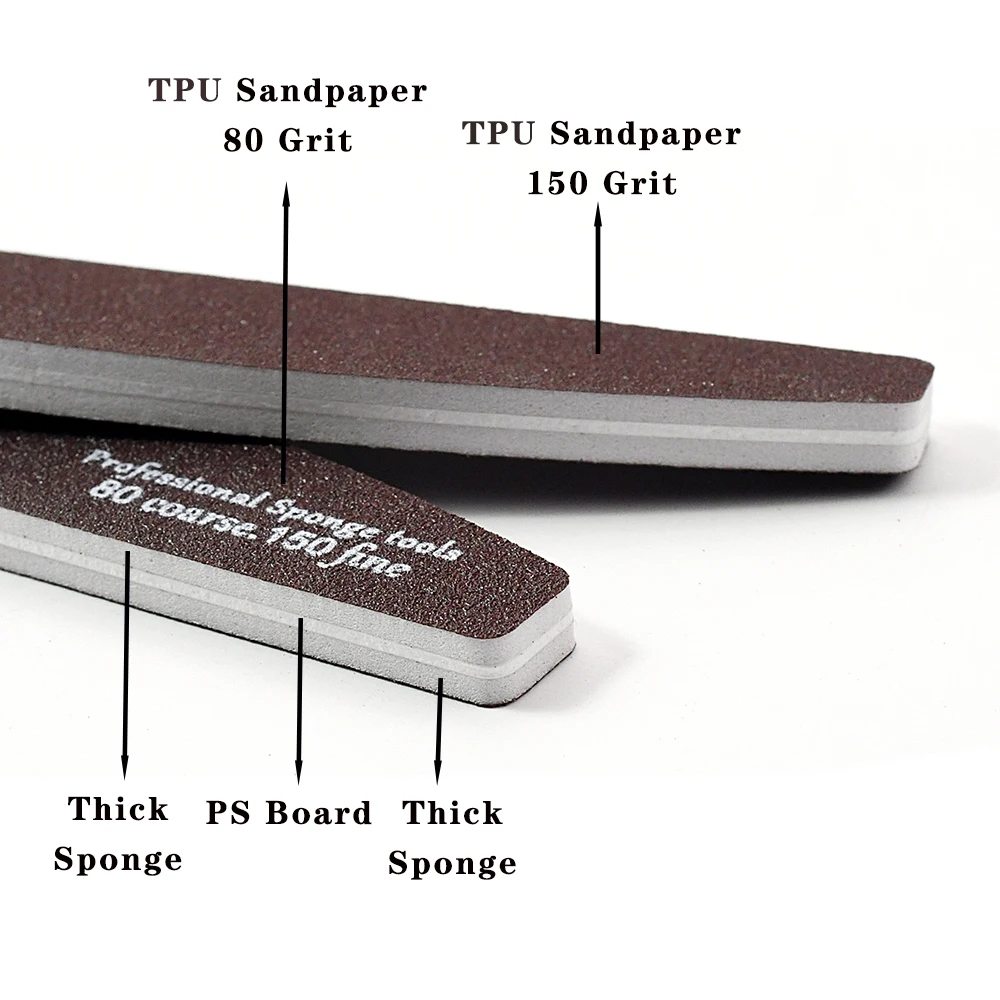 2/5pcs Salon-เกรดกาแฟเล็บไฟล์ Dual Grit 80/150 กรวดฟองน้ําเล็บแฟ้มกระดาษทรายล้างทําความสะอาดได้เล็บเท้าเครื่องมือ