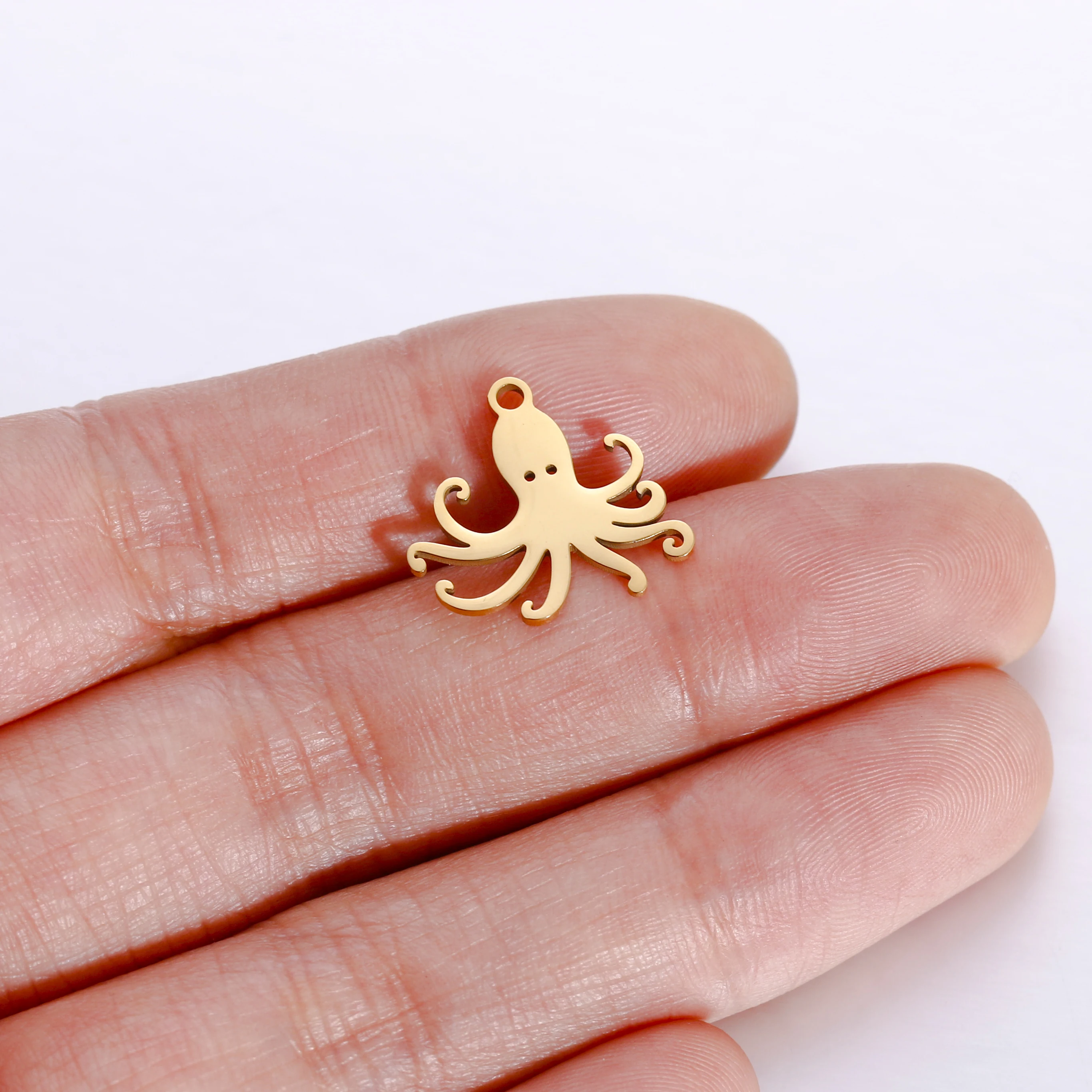 5 teile/los Edelstahl Marine Leben Wal & Delphin & Octopus & Fischschwanz & Manta Ray Fisch Anhänger DIY schmuck Zubehör Großhandel – Detail 10