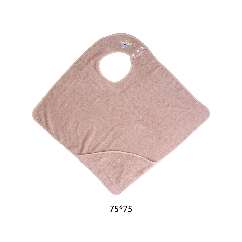 Asciugamano morbido e assorbente progettato per il tempo del bagno genitore-figlio Asciugamano grembiule super assorbente kaki 90 * 90 cm