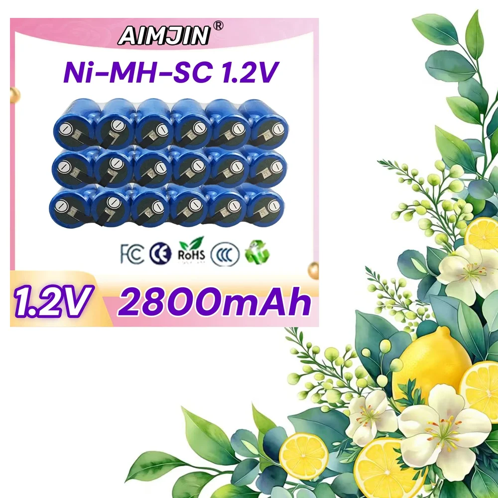 2800mAh 4/5 SC Ni-MH Battery 1.2V Sub With solder pads for Power Toola
