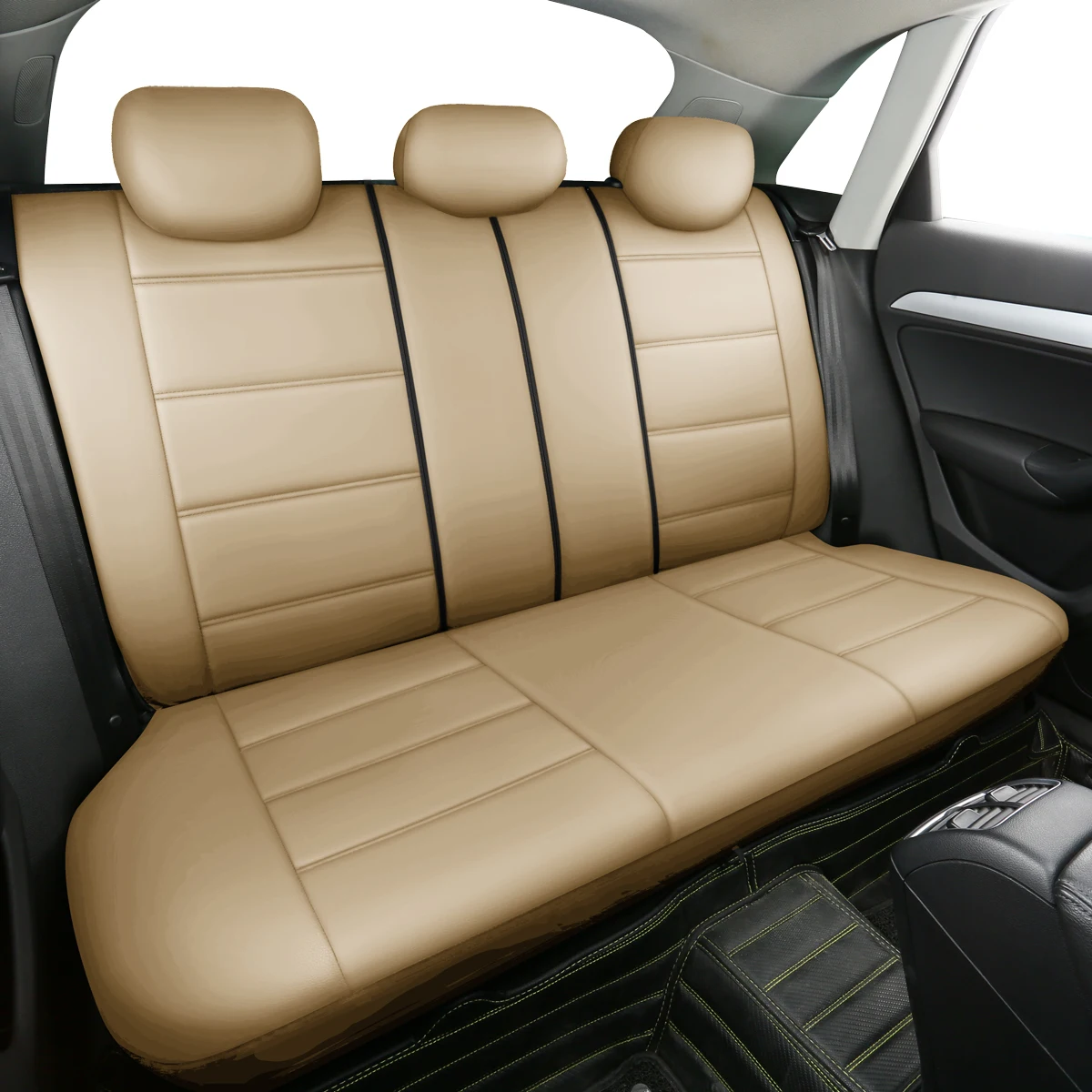 Lux künstlicher Autositzbezug aus PU-Leder, universelle Größe, komplettes Set, Airbag-kompatibel, passend für die meisten Autos – Detail 11