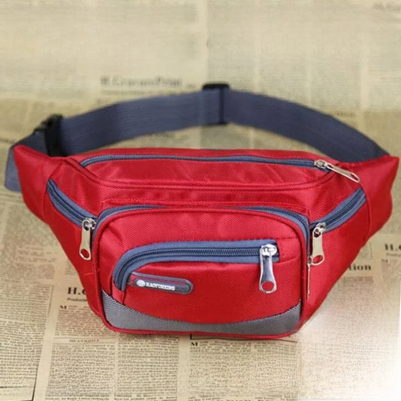 Sport Waist Bag Women's Fashion Waterproof Large Capacity Multi-Layer Business Waist Bag Men's Cashier Wallet Fitness Chest Bag