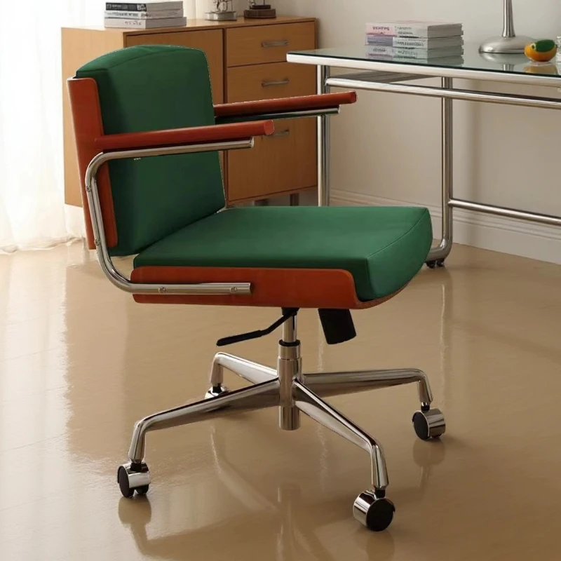 ‌Vintage Style Swivel Chair,Height-Adjustable Ergonomic Chair,Lumbar Support Task Chair, Computer Seat with Smooth-360° Rotation