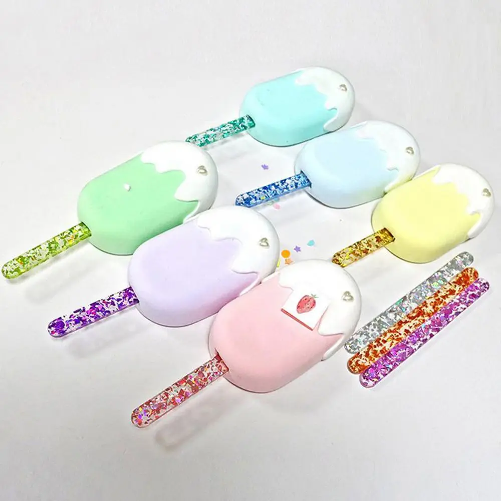 10Pcs Clear Sequins Reusable Popsicle Sticks Ice Cream Sticks Acrylic Cakesicle Ice Pop Candy Ice Creamsicle