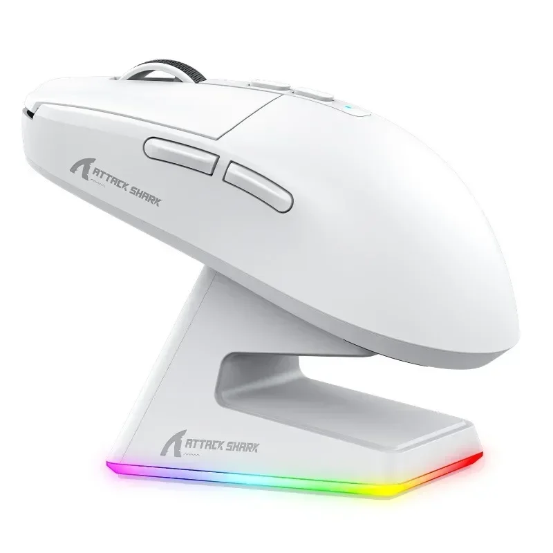 For Attack Shark X6 PAW3395 Bluetooth Mouse,Tri-Mode Connection,RGB Touch Magnetic Charging Base,Macro Gaming Mouse