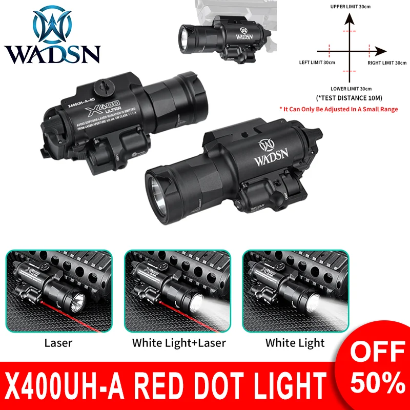 

WADSN X400 X400UH-A Flashlight Red Dot Laser Strobe White LED Light Metal Hanging Pistol Light Green Lasers Scout Indicator