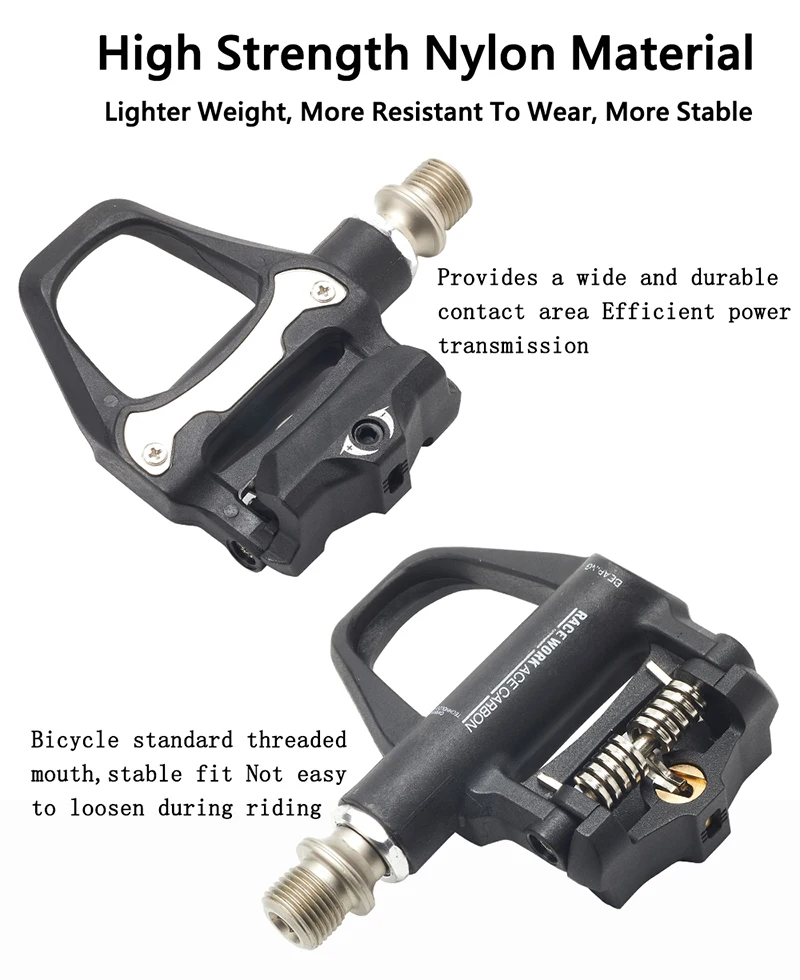 RACEWORK Rennradpedal, abgedichtete Lager, durchhängende, ultraleichte, selbstsichernde SPD-System-Rennradpedale aus Nylon – Detail 3