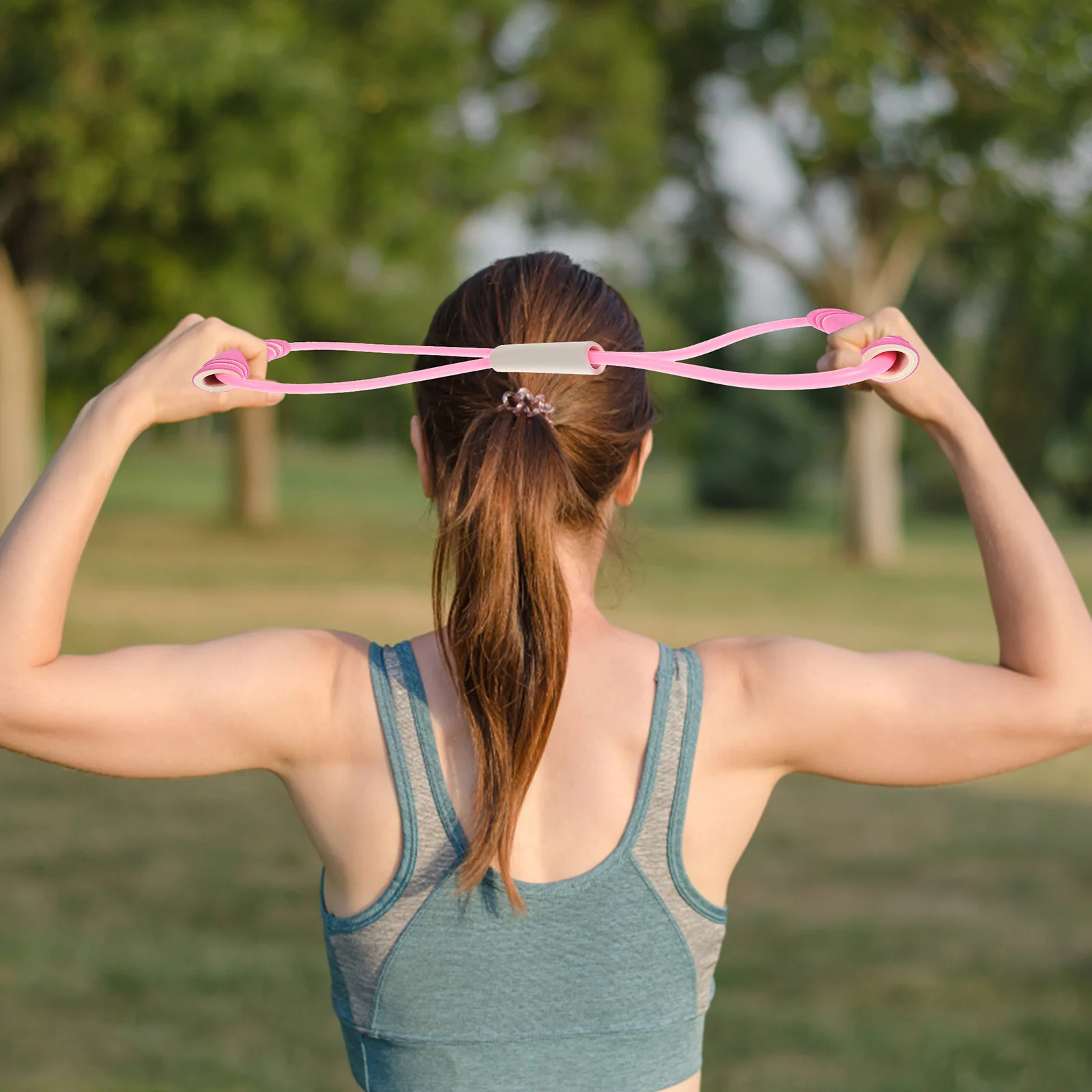 

【 Pink】High Elastic Latex Resistance Band Strength Training Therapy Lightweight Stretchy Exercise Band For Legs