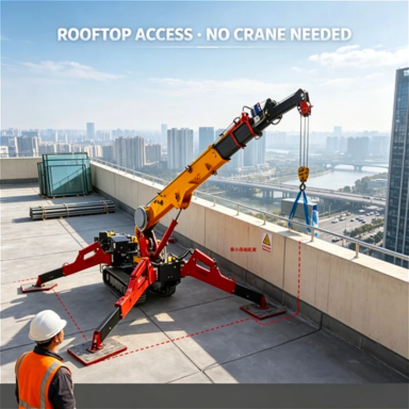 Crawler Electric Spider Crane Remote Control Telescopic Boom Compact Mini Crane 3 Ton 5 Ton 8 Ton with CE Certificate