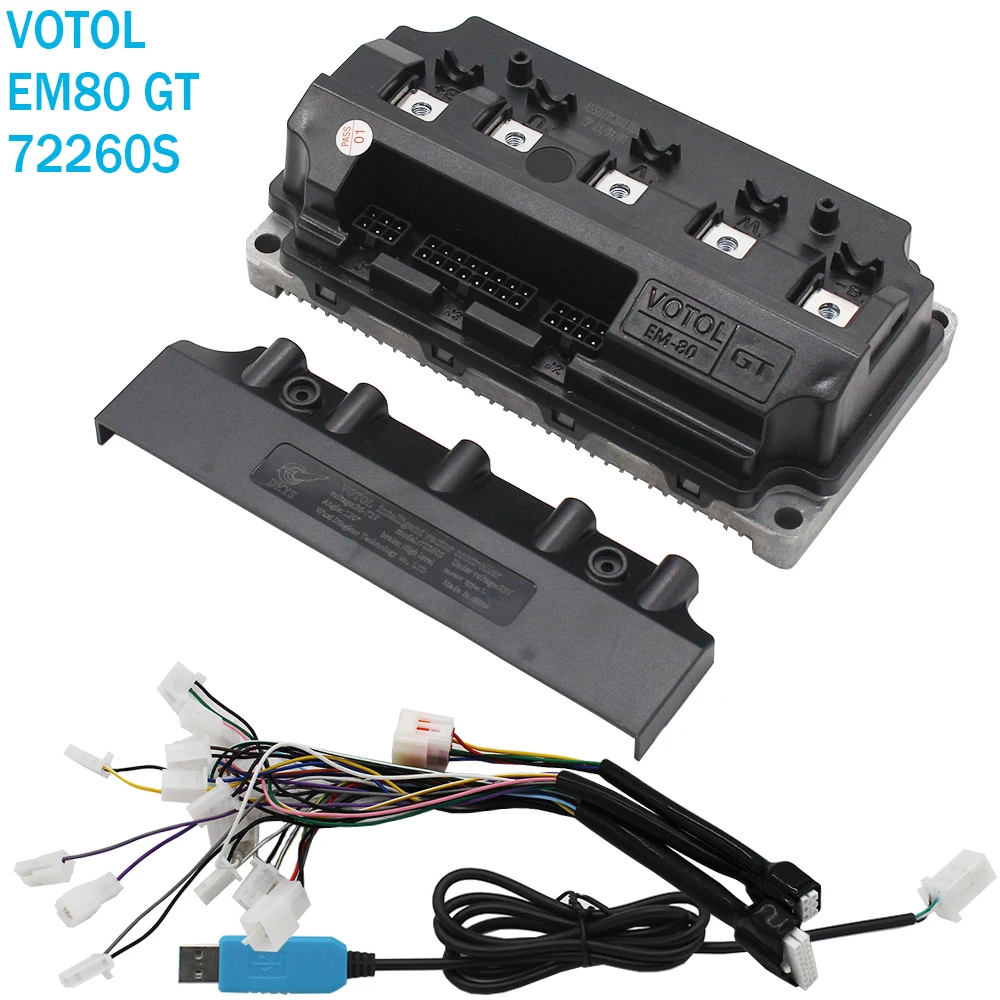 VOTOL-controlador de onda sinusoidal EM80GTSP, controlador programable inteligente de 3 a 4kW para motocicleta y patinete eléctrico, 72V80A72260