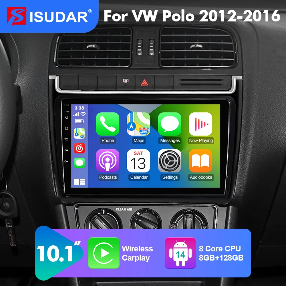 

2026 ! Автомагнитола QLED Android 14 для VW/Volkswagen/POLO mk5 Sedan, мультимедиа 2 din, камера, DSP, CarPlay, Android Auto, 8-ядерный процессор
