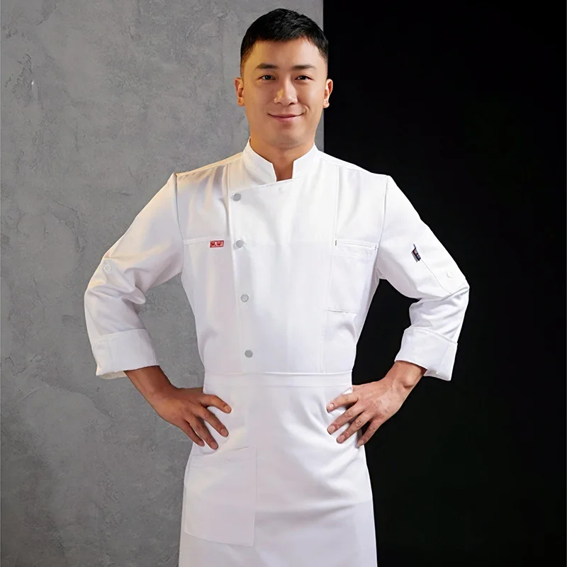 Dining Chef Overalls Men's Long-Sleeved Hotel Tea House Western Hot Pot Restaurant Kitchen Clothes Autumn and Winter