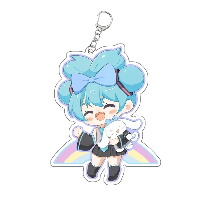 Hatsune Miku Acrylic Keychain Anime Peripheral Cartoon Cute Backpack Key Pendant Itabag Decoration Kawaii Goods Gift for Friend