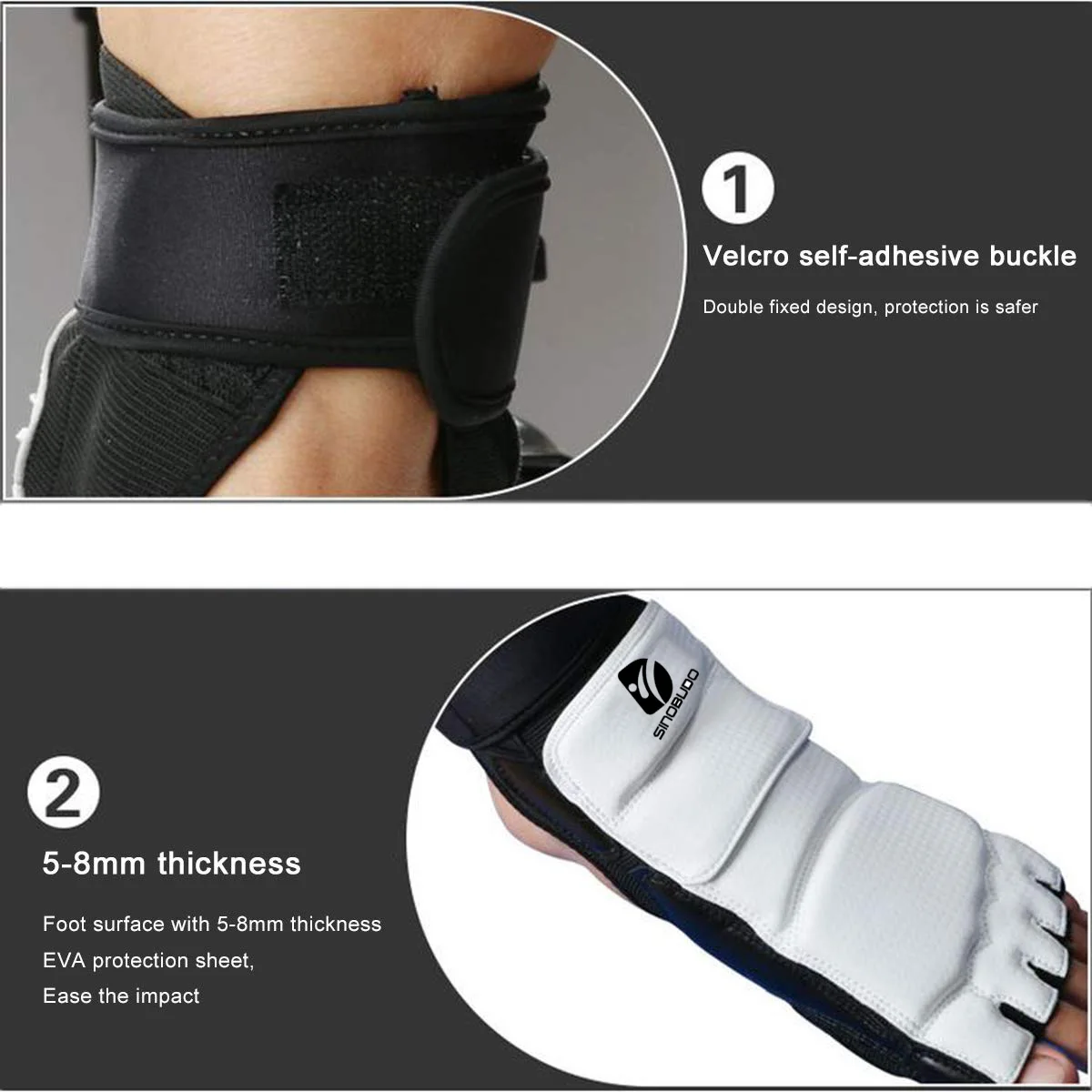 SINOBUDO Taekwondo Sparring Karate Foot Guard Kicking Boxing Foot Protector Ankel Support