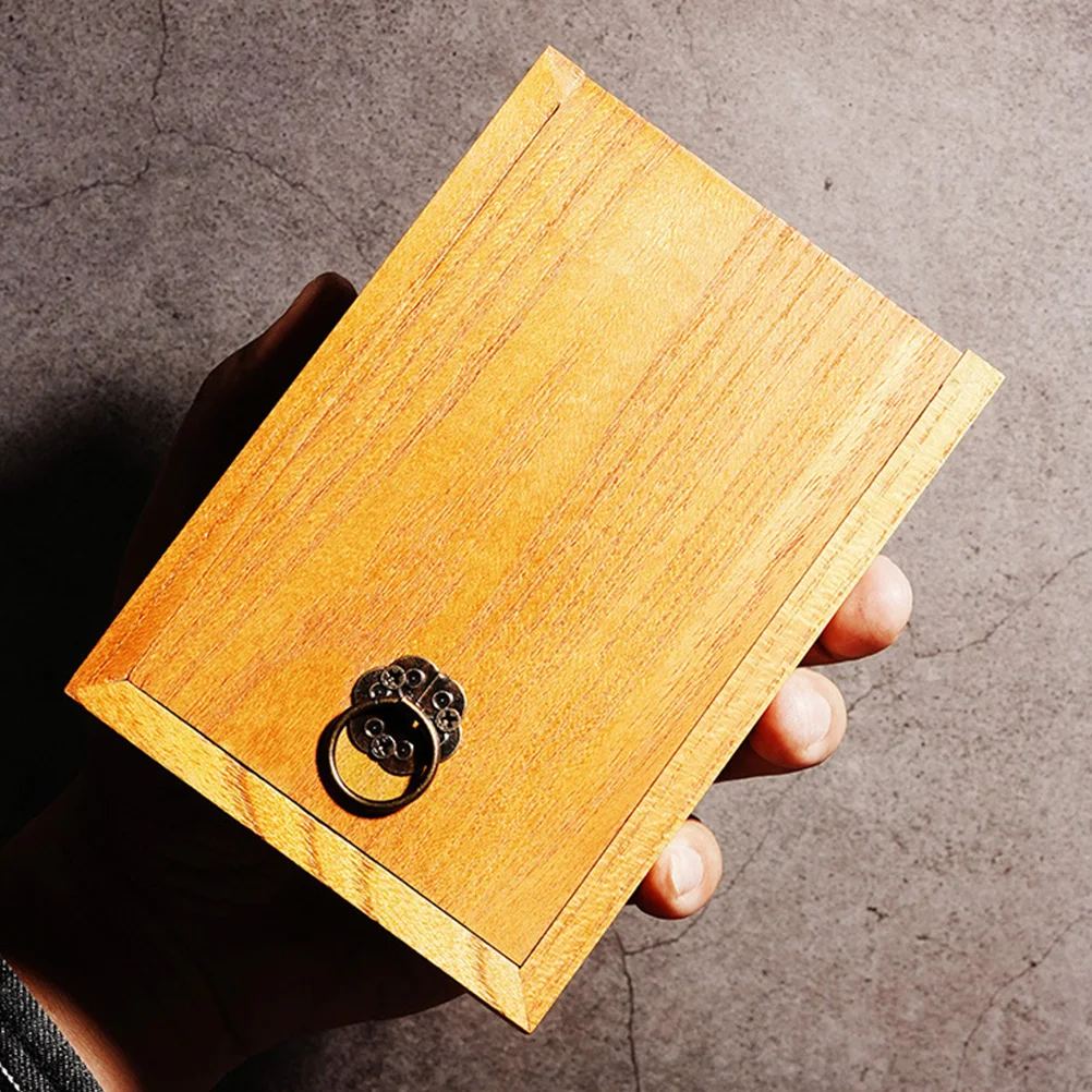 

Solid Wood Gift Box Storage Boxes with Lid for Jewelry Eyeglasses Watches Crafts Keepsakes Brown Wooden Box Home Storage