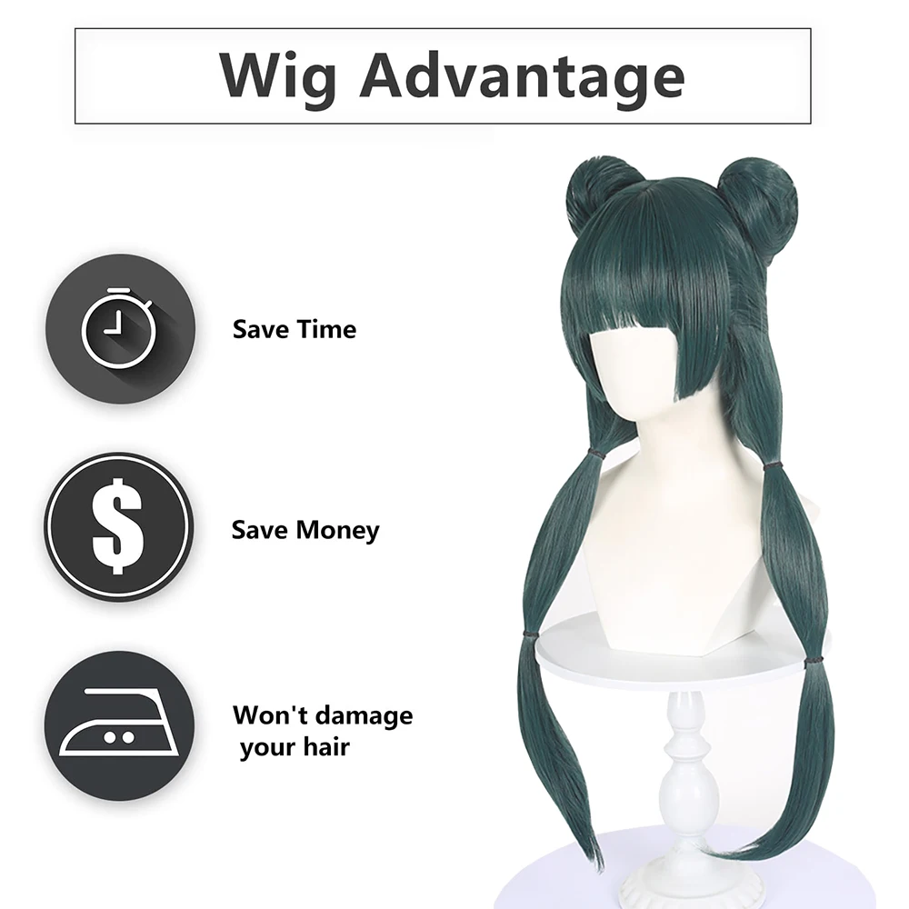 Maomao Cosplay Wig The Apothecary Diaries Double Bun Braid Heat Resistant Synthetic Hair For Women Role Play Costume Party