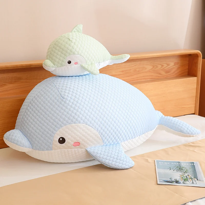 45/65/85cm 3 colors Dolphin Plush Doll Fluffy Stuffed Animal Pillow Plush Toy Sofa Cushion Home Decor For Kids Boys Xmas Gifts