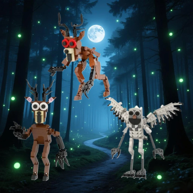 

99 ночей в лесу, коллекционная фигурка, игрушка-персонаж, сова, олень, строительные блоки, 99 ночей на лесу, украшение для рабочего стола