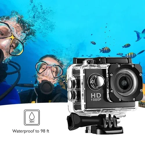 Imagen 1 del producto Cámara impermeable Full HD 1080P, videocámara deportiva de 2,0 pulgadas, DV Go Car Cam Pro Mini videocámara DV deportiva con accesorios de cámara