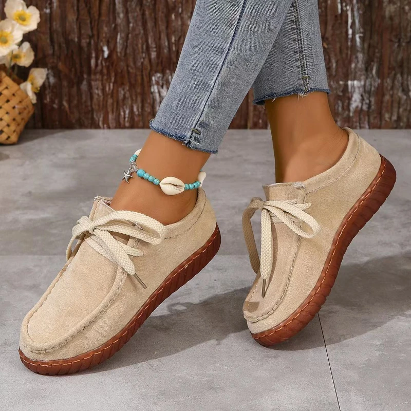 Women\'s Casual Shoes Trend Lace Up Shoes for Women Soft Bottom Flats Comfortable Female Sneaker Women Shoes Zapatos Para Mujeres