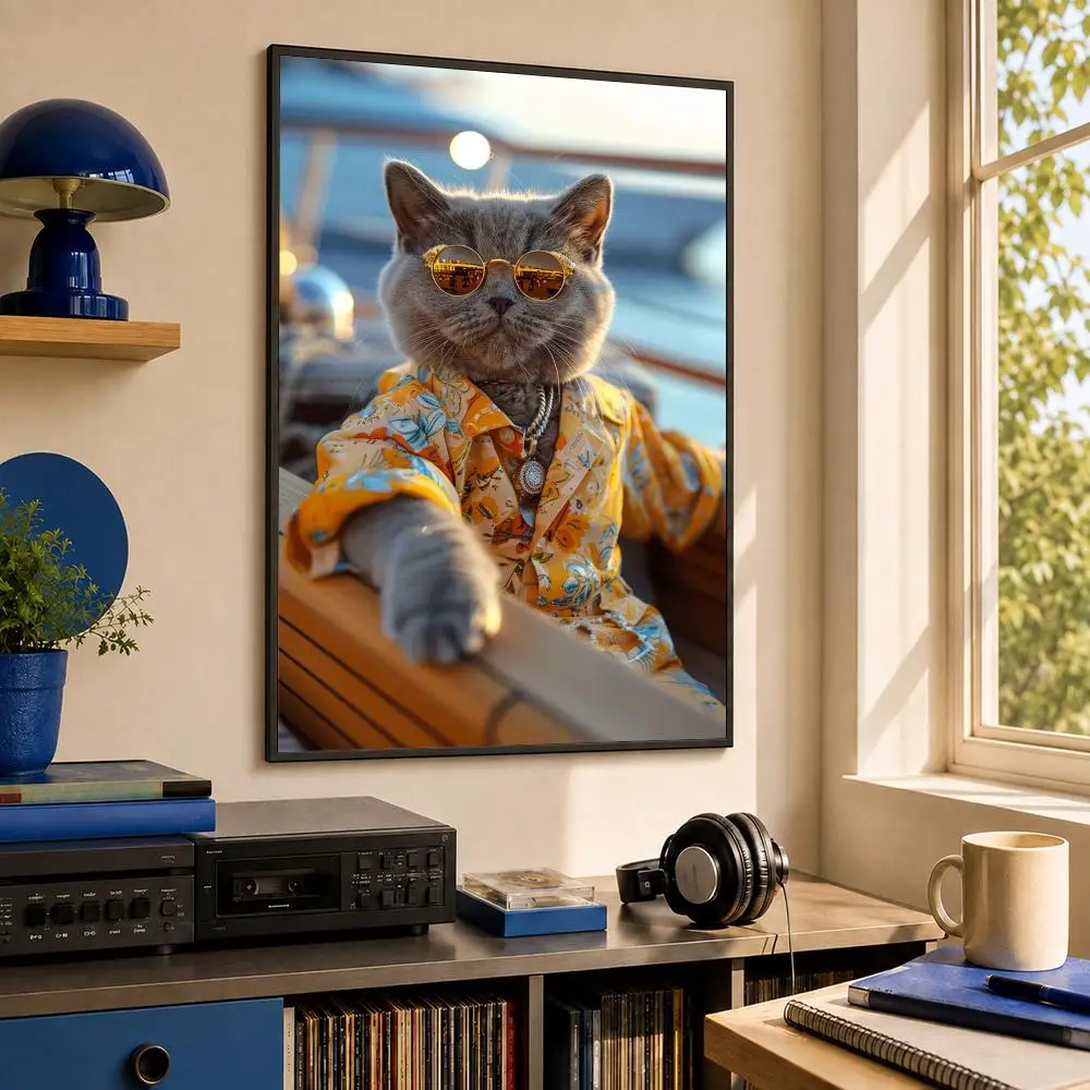 Art British Shorthair series Poster HD PP Waterproof Wall Decor for Living Room Gift