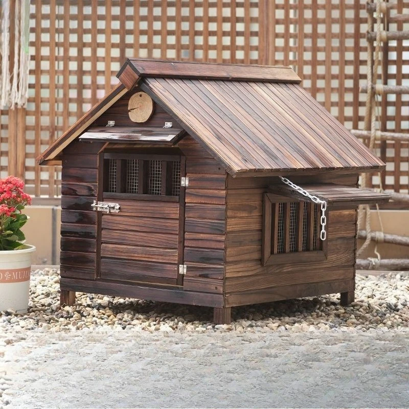 Outdoor kennel antiseptic large dog waterproof kennel wooden courtyard