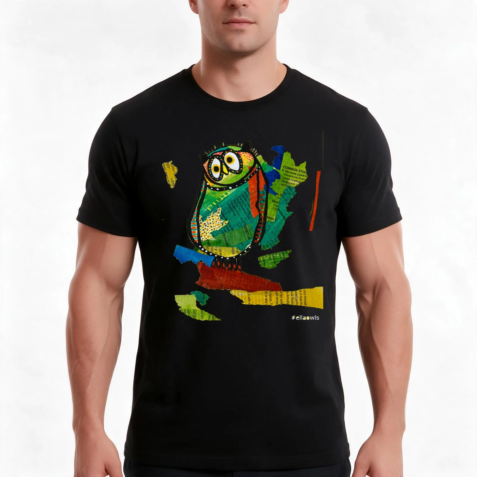 Owl Flirting with the world II T-Shirt, Summer Casual Cotton Tee, Oversized Streetwear Tops, Vintage Graphic Print, 100% Cotton
