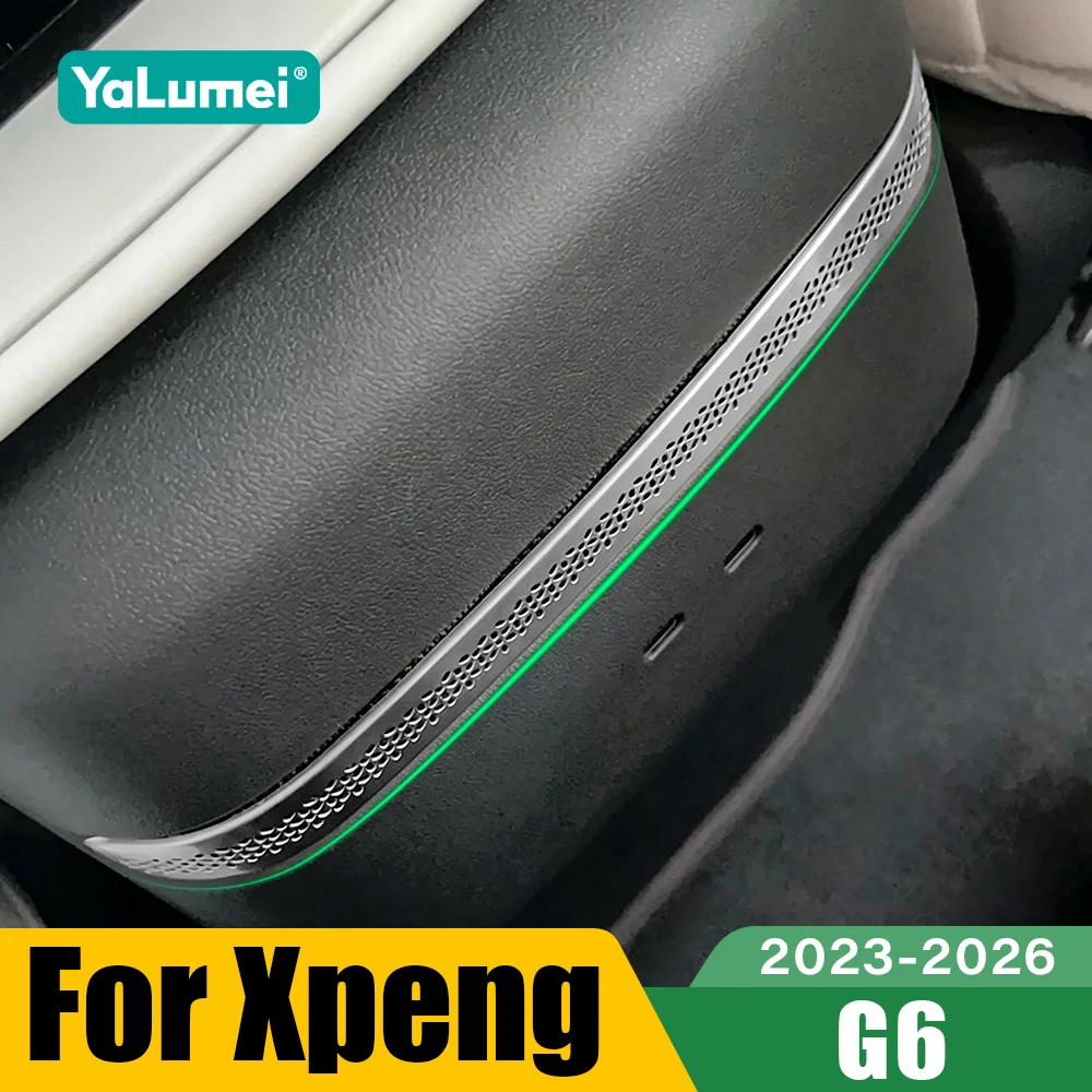 Für Xpeng G6 2023 2024 2025 2026 Auto Hintere Armlehnenbox Lautsprecher-Gitterabdeckung Edelstahl-Zierleiste Innenraum-Zubehör