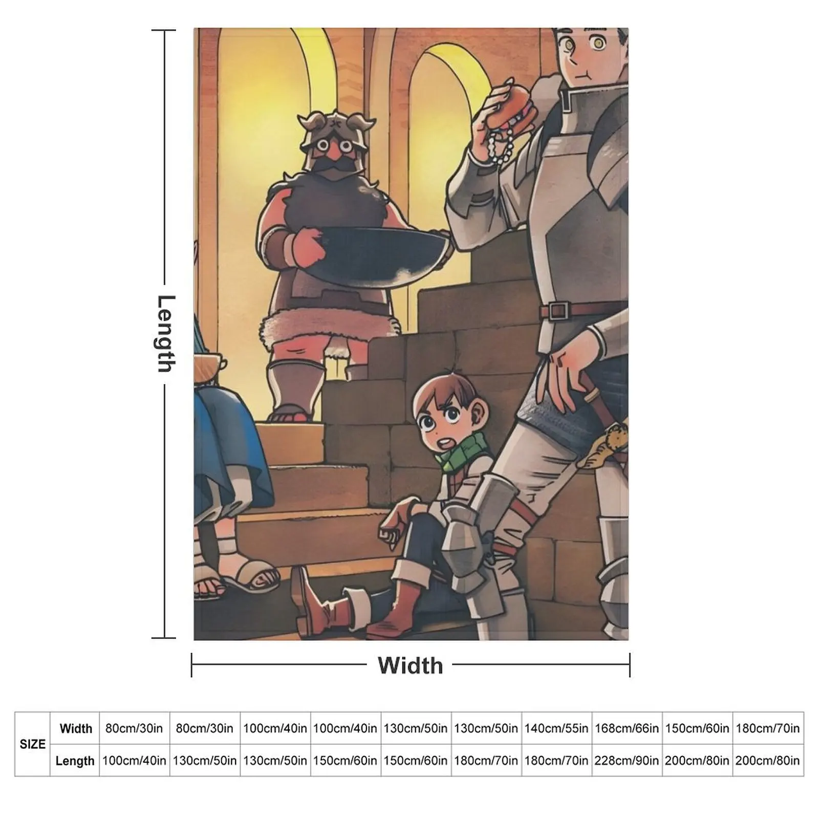 Delicious in Dungeon Looking Cute while Eating Meal Throw Blanket Softest Polar Bed linens Soft Big Winter beds Tourist Blankets