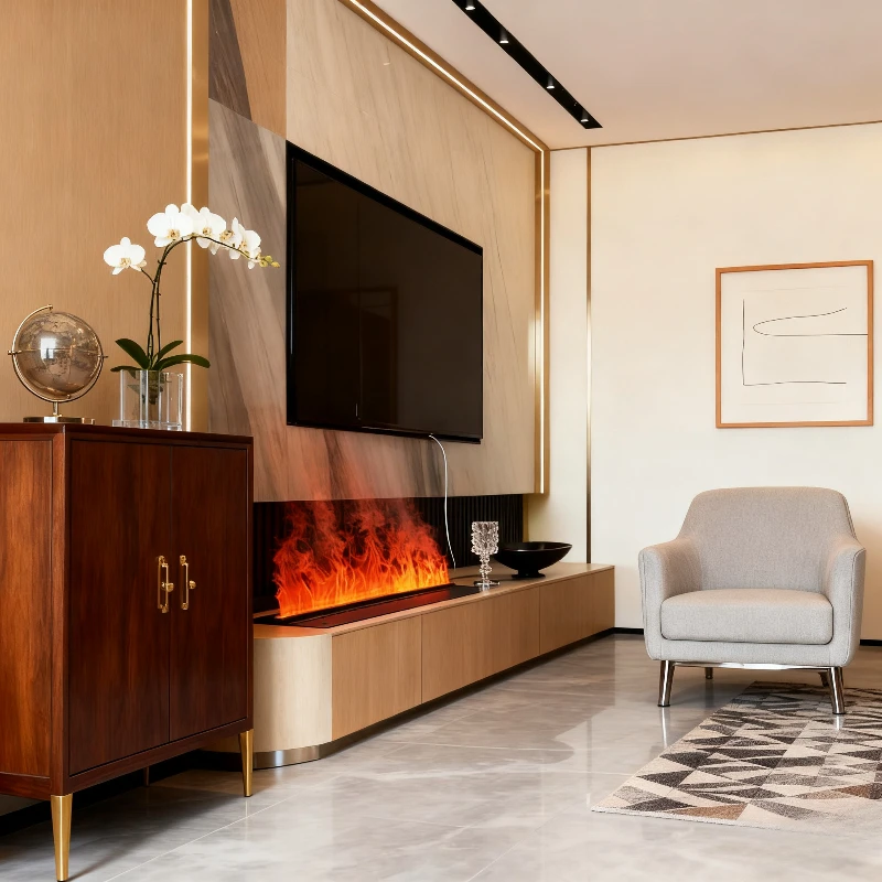 2025 New 3D Atomized Fireplace-Embedded Simulated Flame Decor with Humidifier Economical Mist Fireplace - Low Power Consumption