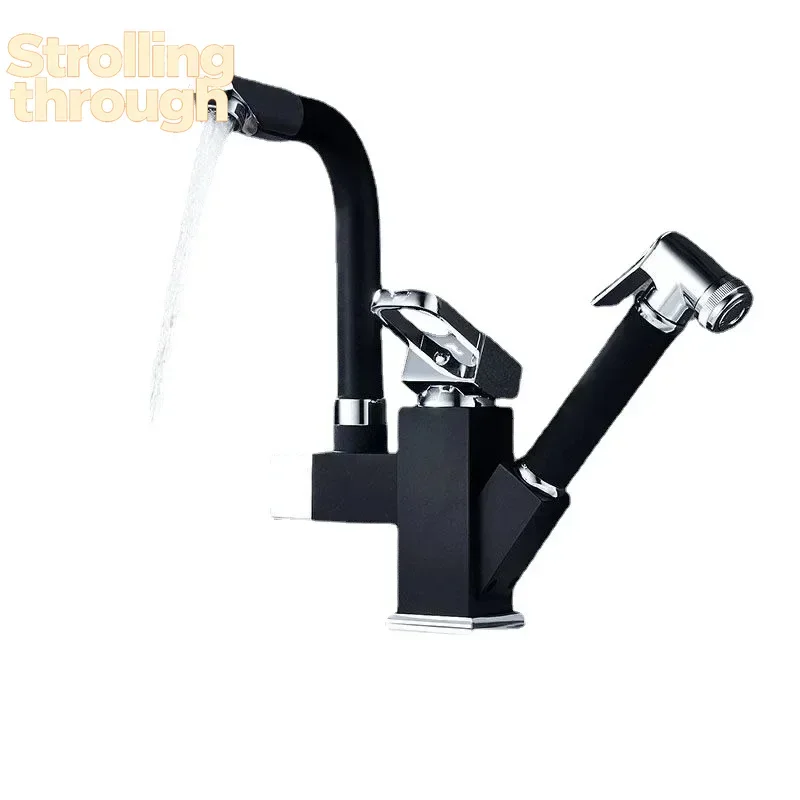 

Multifunctional Rotary Washbasin Washbasin Faucet Bathroom with Spray Household Kitchen Faucet