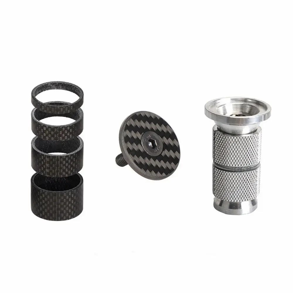 AliExpress TOSEEK Carbon Stem Top Cap With Carbon Fork Spacer With Aluminum Expansion Hanging Core For Bicycle Headset Parts