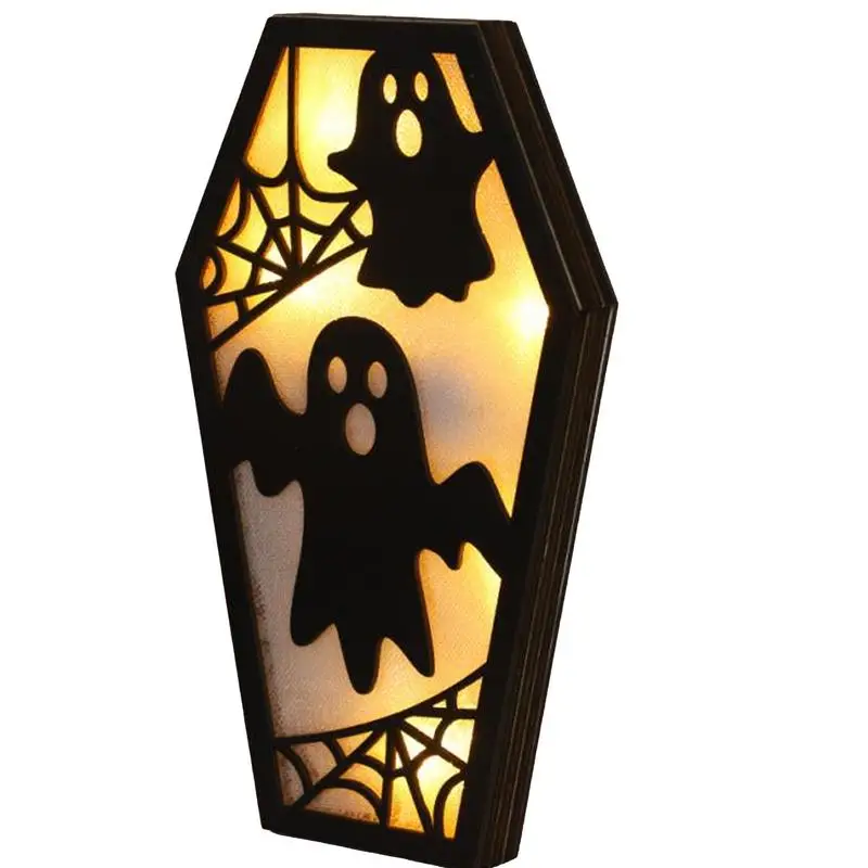 Gothic Night Light Ghost Night Light Ghost Bat Lamp Desk Lamp Coffin Design Halloween Spooky Home Room Decor Night Light For