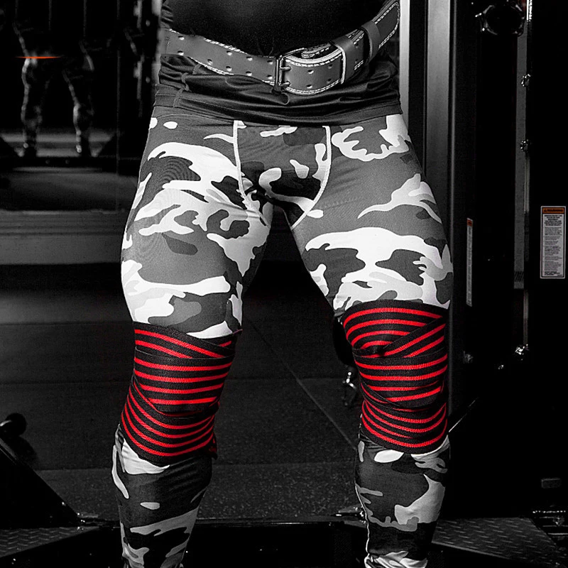 Vigor-Elastic Weightlifting Knee Wrap Bandages, Power Gear, Gym Fitness, Weight Lifting Compression