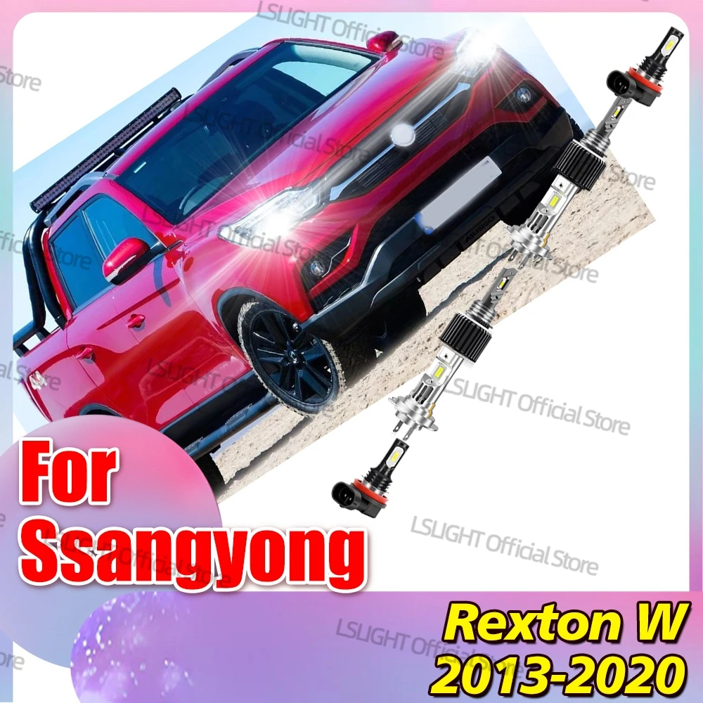 

2/6x High Low Beam Headlights 6000K Fog Lamp Bulbs For SSANGYONG Rexton W 2013-2020 2014 2015 2016 2017 2018 2019 Accessories