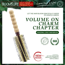 2 Styles Cork Handle Boar Bristle Hair Brush Women Curling Barrel Styling Comb Anti-Static Wood Handle Round Hair Brush