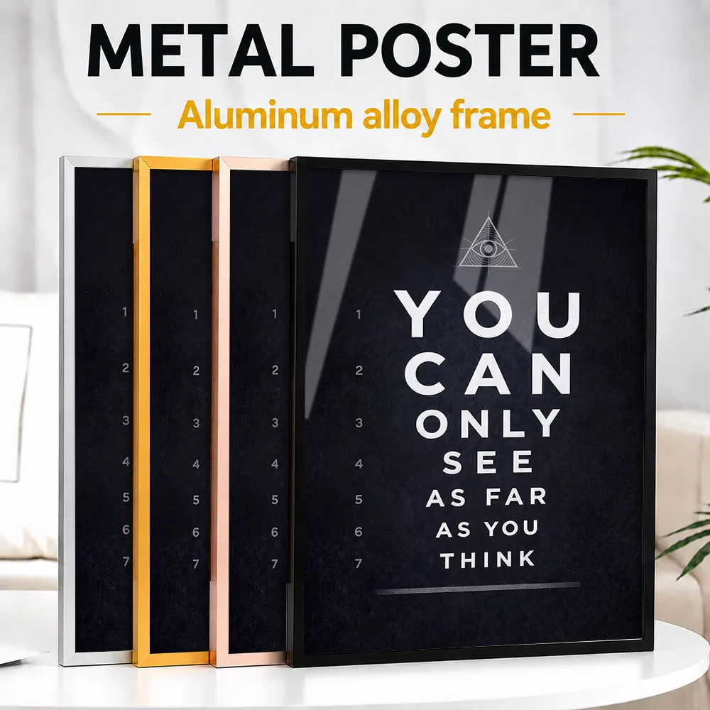 Motivational Quote Framed Aluminum Metal Poster Customized Bold Typography Wall Art Perfect Within Office As Business Owners
