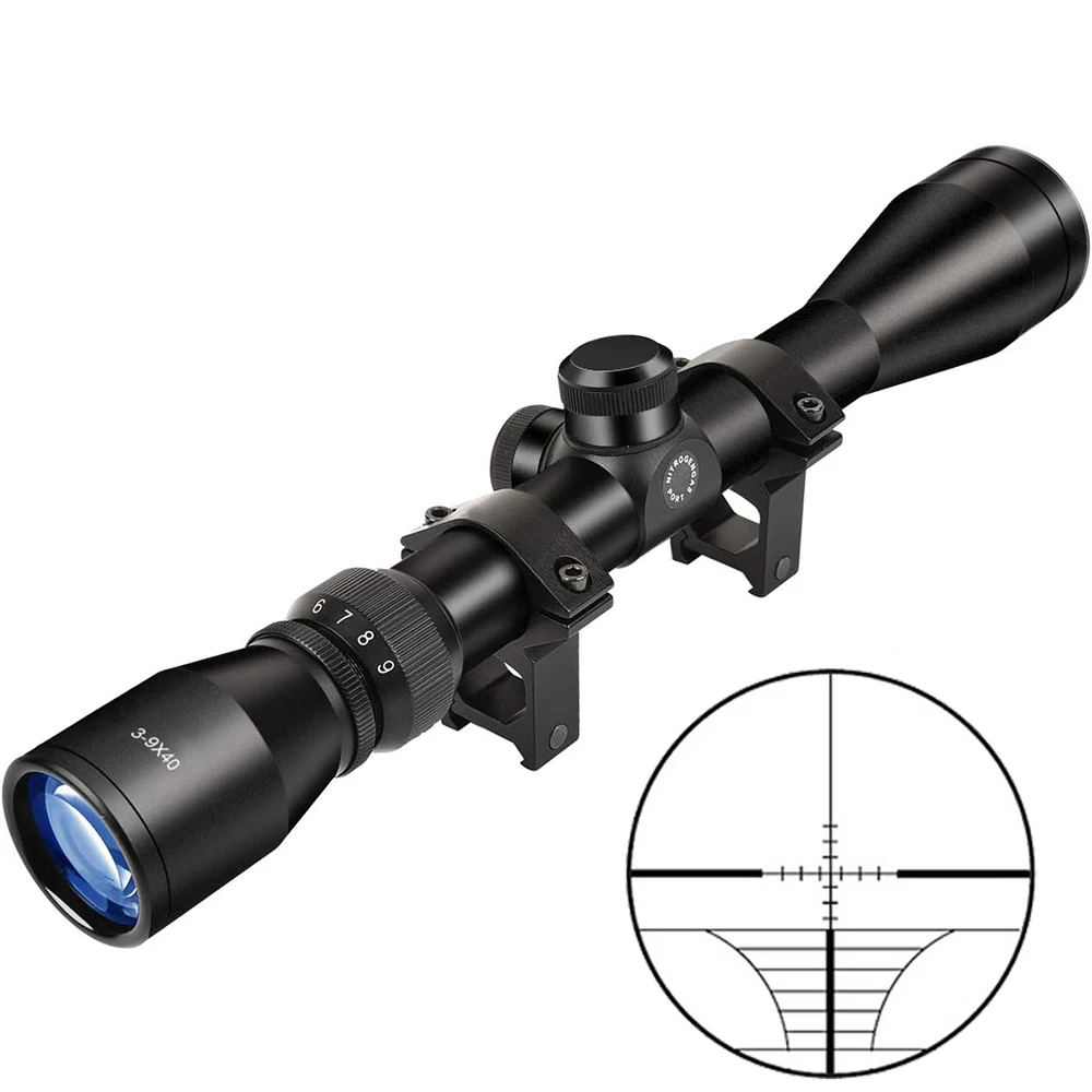 Mira telescópica 3-9X40 con retícula Mil Dot y telémetro para ballesta - imagen 3