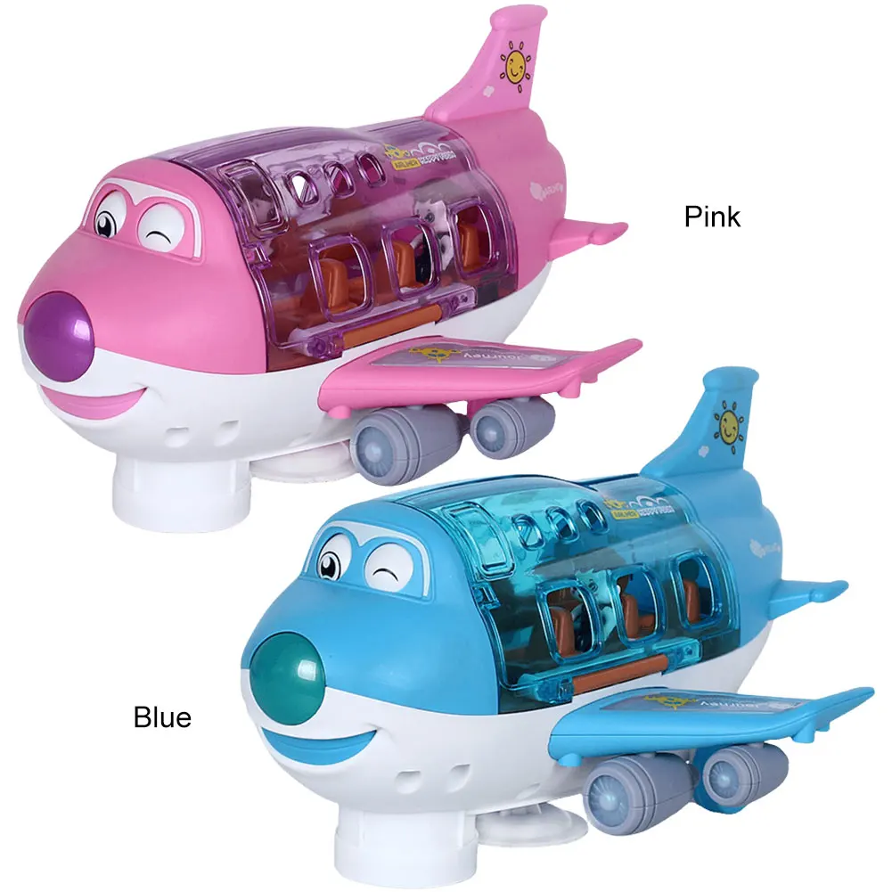 

Children's Electric Cartoon Air Passenger Jet Lights Music Rotating Aircraft Transportation Toy Birthday Gifts for Boys Kids