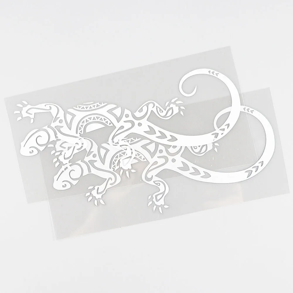 YJZT  Funny Reptile Lizard Decor Car Stickers Vinyl Bumper Car Window Black/Silver