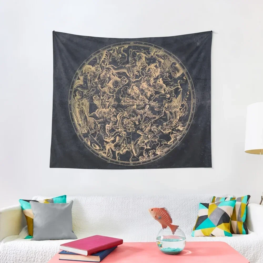 

Vintage Constellations and Astrological Signs | Yellowed Ink and Cosmic Colour Tapestry Wall Decoration Items Tapestry