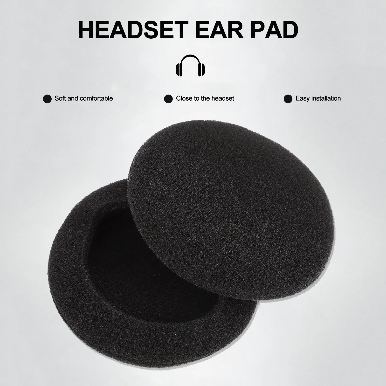 

20 Pcs Headphone Sponge 40mm Black Replaceable Foam Cushion Durable Comfortable Sound Blocking Accessories