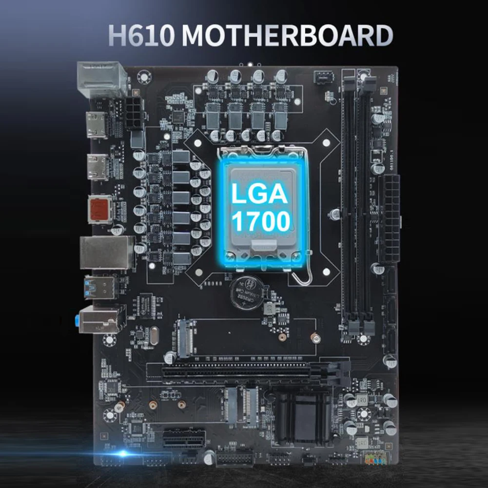 H610 Computer Motherboard DDR4 Memory LAG1700 Pin CPUi5 12400F 12100 Desktops Motherboard M.2 SATA/NVME Ports Up To 64GB